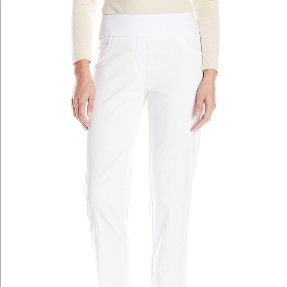 Ruby Rd.. White Pull-On Super Stretch Pants Sz 8